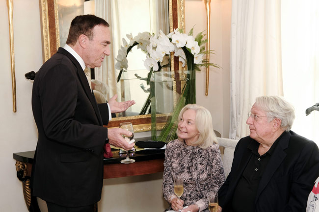 Photo left to right: Dr. Cal Roberts with Marilyn and Tom Kahn.